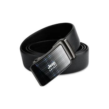 JEEP SPIRIT Alloy Buckle Cow Leather Leather Belts Men's Black