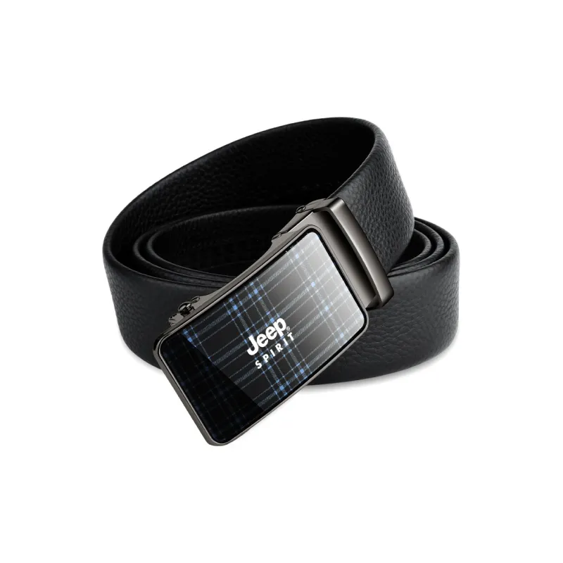 JEEP SPIRIT Alloy Buckle Cow Leather Leather Belts Men's Black-0