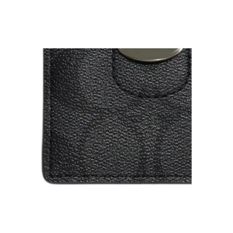 COACH 3 IN 1 Wallet Canvas With Calfskin ID Holder Card Sleeve Card Clip Card Holder Mini Men's Charcoal-4