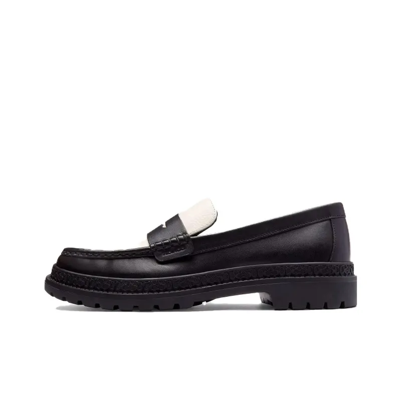 COACH Logo-embossed Trim Leather Loafers-0