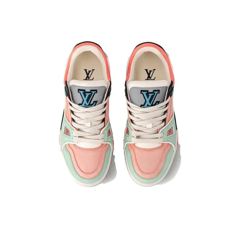 LOUIS VUITTON Trainer Low Top Skateboard Shoes Women's Orange-3