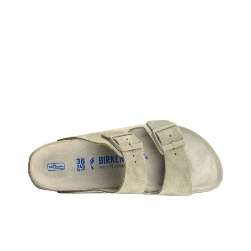 Birkenstock Arizona Slide Slippers Women's Light Gray Narrow Fit-2