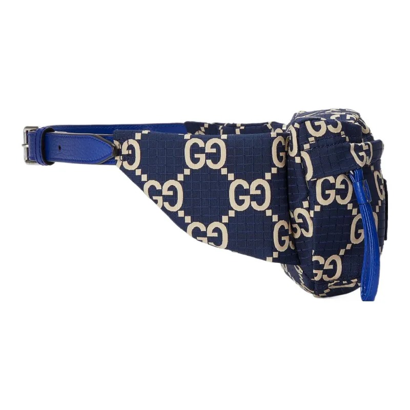 GUCCI Recycled Polyester Fanny Pack Tubas Men's Dark Blue & Beige-3