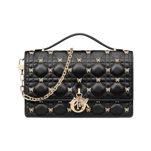 DIOR Sheepskin Shoulder Bag, Crossbody Bag, Handbag Women's Black