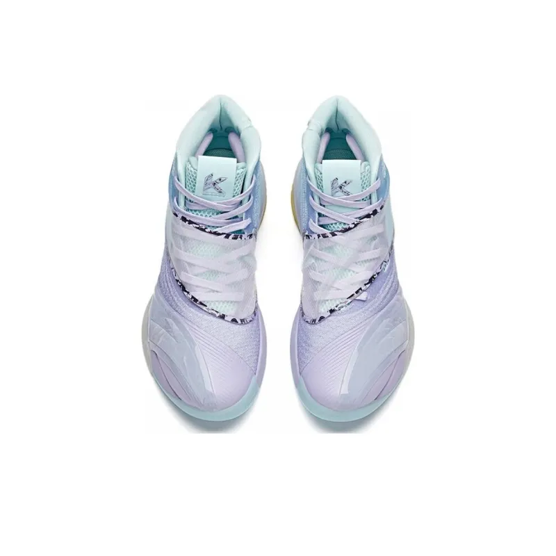 Anta KT6 Cushioning Anti Slip And Wear Resistant High Top Basketball Shoes Men's Blue Purple White-2