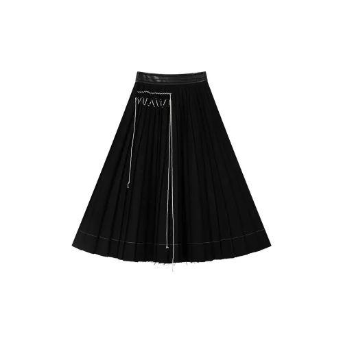 Ouyang Casual Long Skirts Women's Black