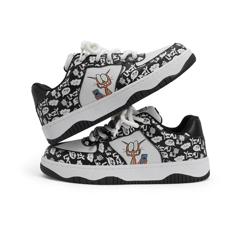 LAZY BONS Anti Slip Wear Resistant Low Top Skateboard Shoes Unisex-15