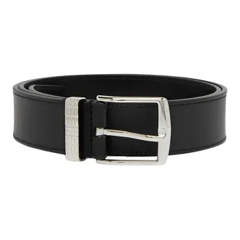 Burberry Sliding Lock Pin Buckle Leather Belts Men's Black Width: 3.5cm
