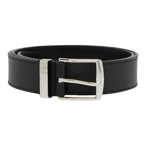 Burberry Sliding Lock Pin Buckle Leather Belts Men's Black Width: 3.5cm
