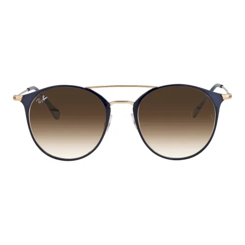 RayBan Stainless Steel Irregular Shape Sunglasses Unisex Blue