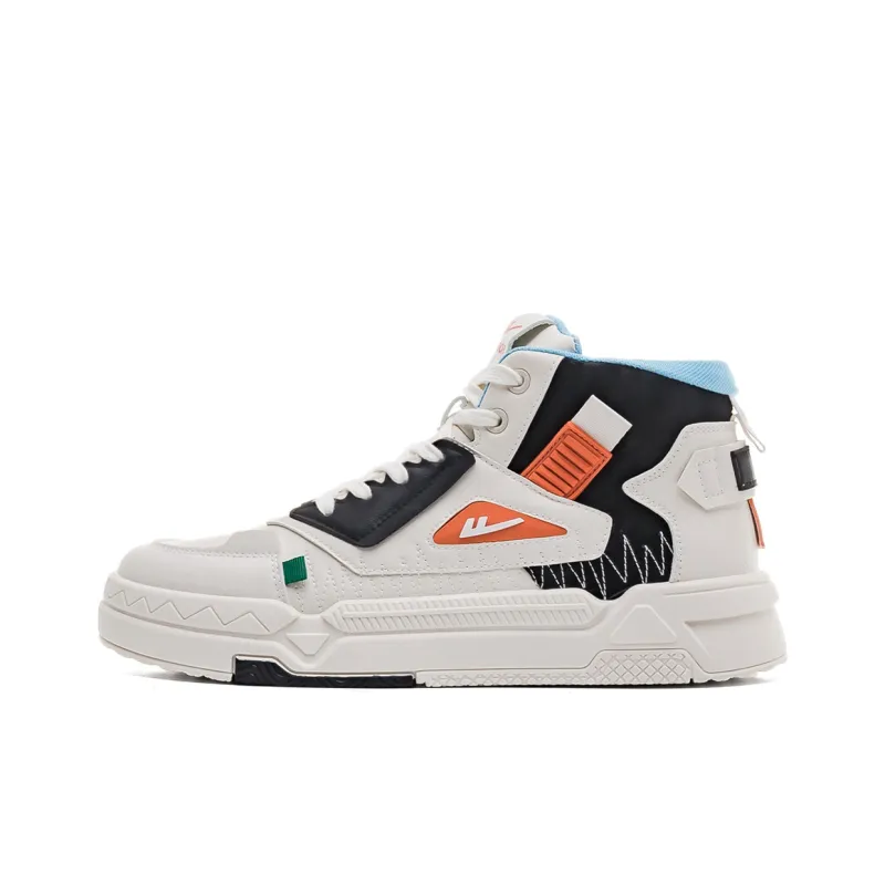WARRIOR Wing Series Skateboard Shoes Unisex High Top Black, Orange-8