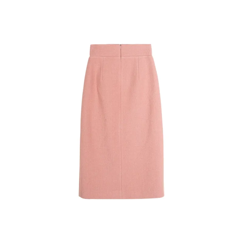 MISSSHINE Casual Long Skirts Women's Pink Orange-1