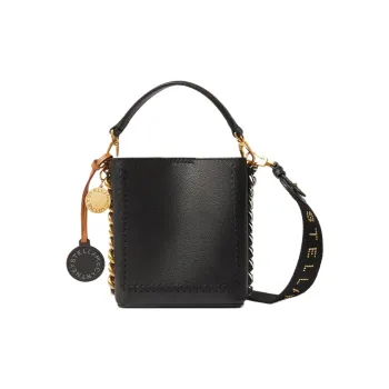Stella McCartney Frayme Vegan MIRUM® Material Bucket Bags Handbags Shoulder Bags Mini Women's Black