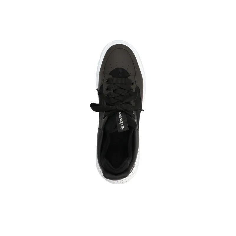 Alexander McQueen Court Tech Leather Sneakers 'Black White'-4