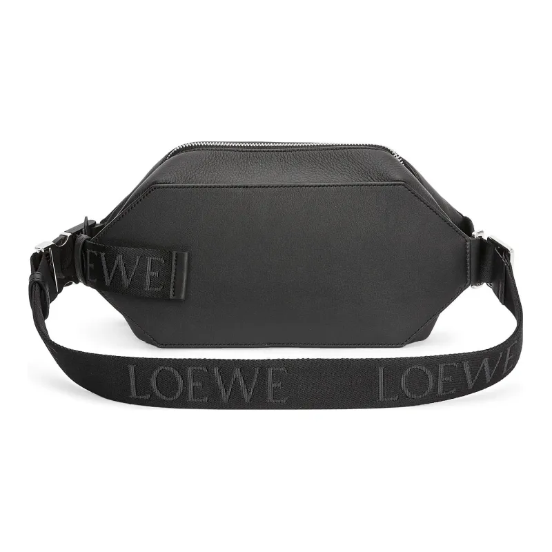 LOEWE Cow Leather Crossbody Bags Fanny Pack Men's Black-3
