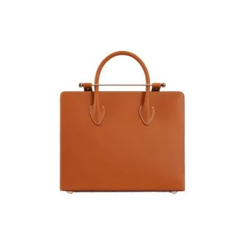Strathberry Cow Leather Tote Bag Shopping Bag Portable Crossbody Bag Shoulder Bag Large Size Women's Caramel