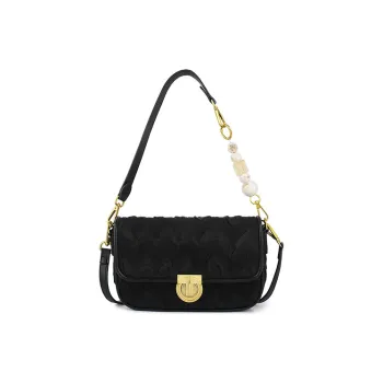 CHISIY Satin Small Square Bag, Shoulder Bag, Crossbody Bag Women's Black/White
