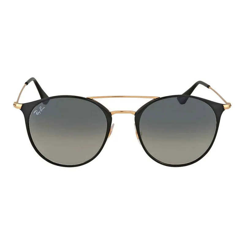 RayBan Metal Round Sunglasses Unisex Black Gold-1