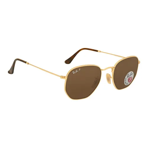 RayBan Metal Irregular Shape Sunglasses Unisex Gold