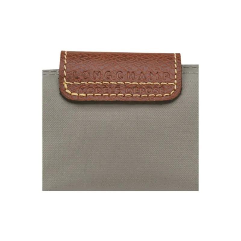 LONGCHAMP Le Pliage Cow Leather Trim Coin Purse Women's Gray-3