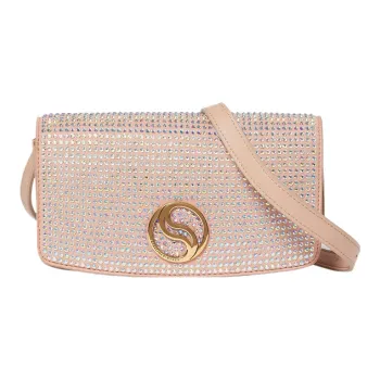 Stella McCartney S-Wave Polyurethane Baguette Bag Shoulder Bag Crossbody Bag Wallet Mini Women's Rouge