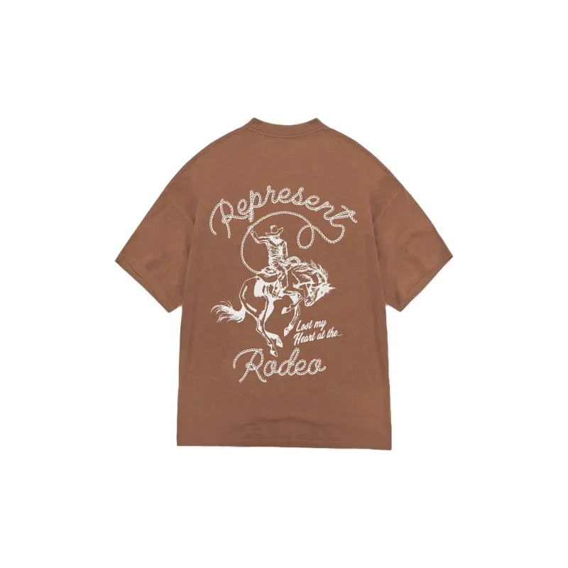 REPRESENT Chain Stitch Rodeo T-Shirt T-Shirt Men's Vintage Brown-1