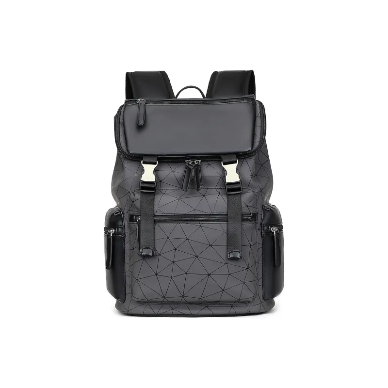 Slazenger PU Soft Leather Backpack Regular Unisex Dark Gray-1