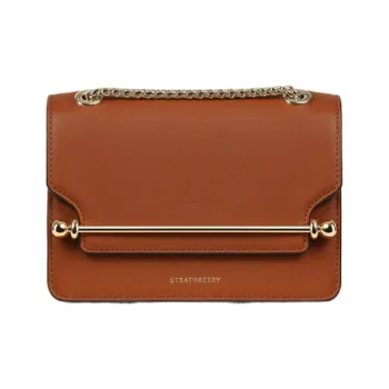 Strathberry Cow Leather Small Square Bag Crossbody Bag Shoulder Bag Mini Women's Caramel