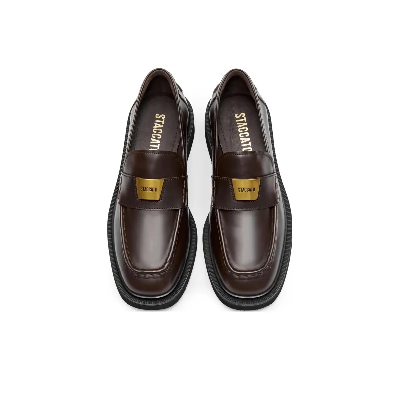 Staccato Small Gold Brick Jazz Loafers 3.5cm Women's-11