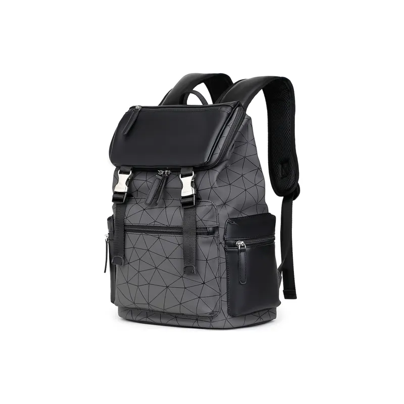 Slazenger PU Soft Leather Backpack Regular Unisex Dark Gray-0