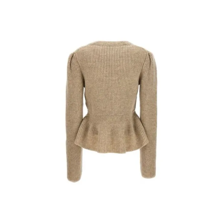 Lemaire Peplum-Waisted Rib-Knit Jumper-1