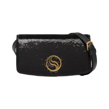 Stella McCartney S-Wave Recycled Polyester Wallet Mini Women's Black