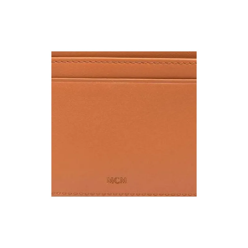 MCM Calfskin Card Holder Card Holder Mini Men's Brown-4