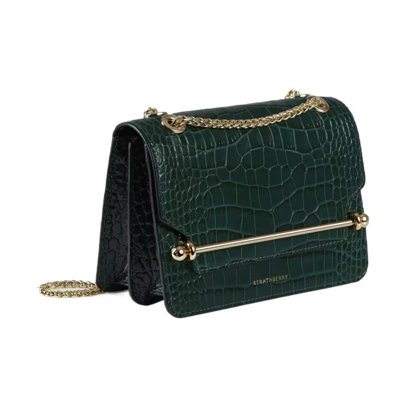 Strathberry Cow Leather Small Square Bag Crossbody Bag Shoulder Bag Mini Women's Textured Jasper-1