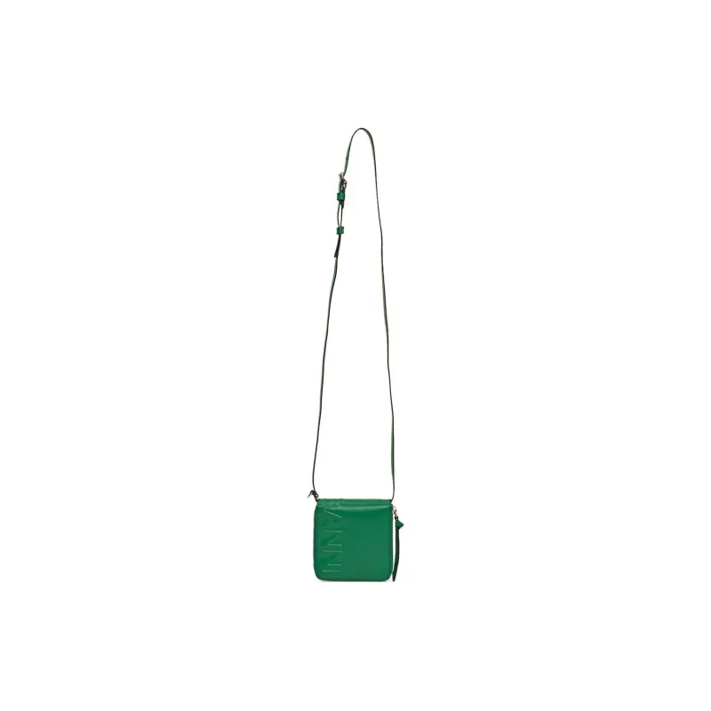 GANNI Recycled Leather Wallet Women's Green-2