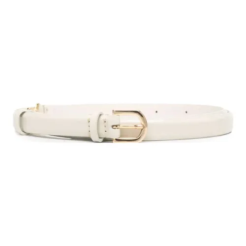 Toteme Solid Color Design Pin Buckle Leather Belts Women's White Width 1.5CM