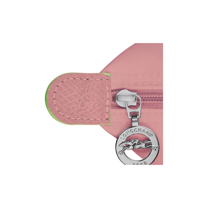 LONGCHAMP Le Pliage Green Cow Leather Trim Clutch Coin Purse Women's Pink-4