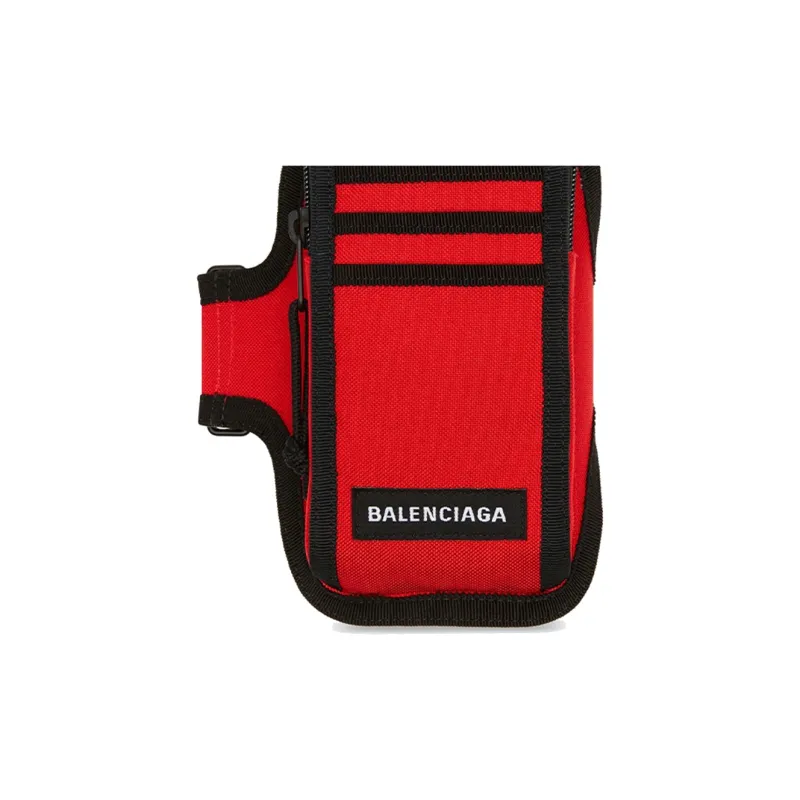 Balenciaga Explorer Recycled Nylon Cell Phone Pouch Men's Red-2