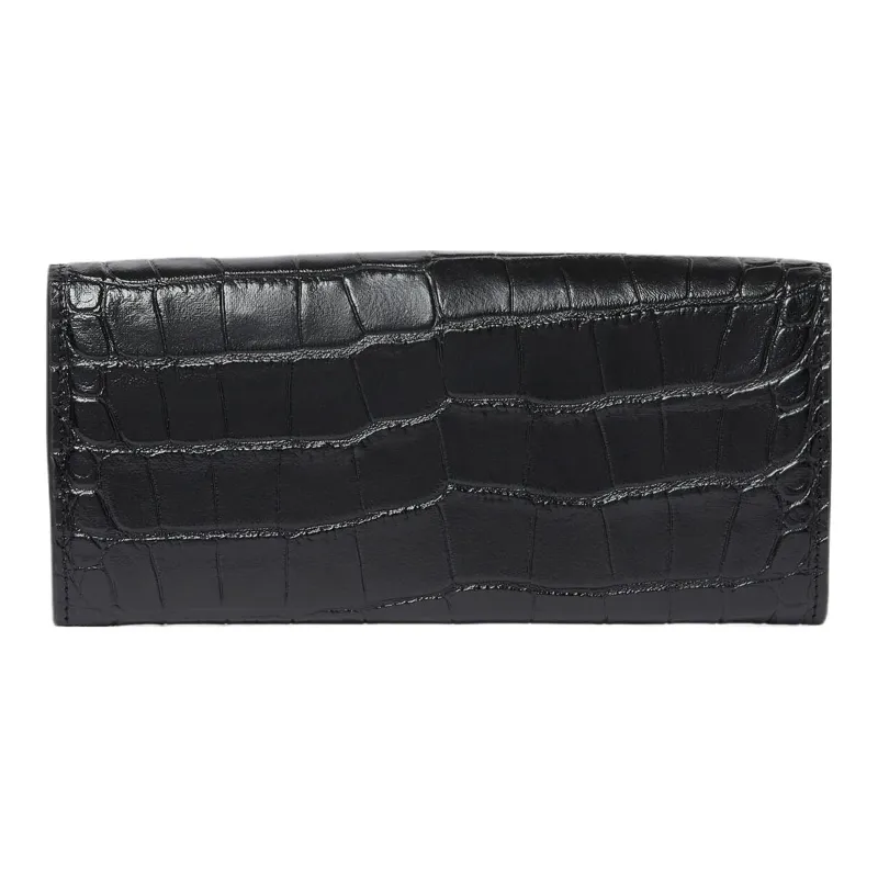 Stella McCartney S-Wave Polyurethane Clutch Coin Purse Wallet Women's Black-2