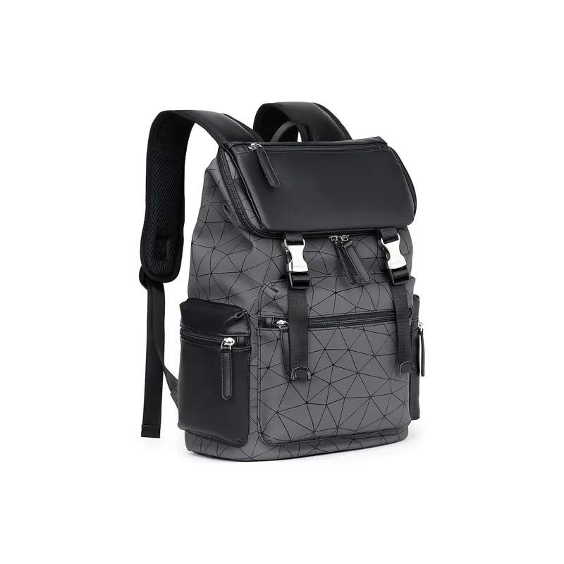 Slazenger PU Soft Leather Backpack Regular Unisex Dark Gray-2
