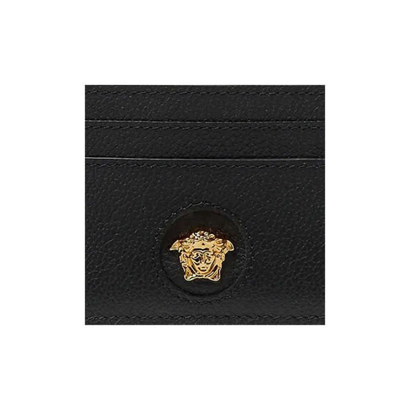 FANSIZHE La Medusa Cow Leather Card Holder Women's Black-3