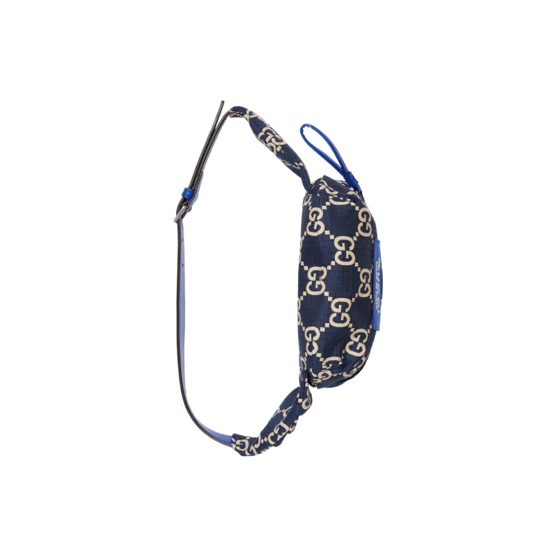 GUCCI Recycled Polyester Fanny Pack Tubas Men's Dark Blue & Beige-6