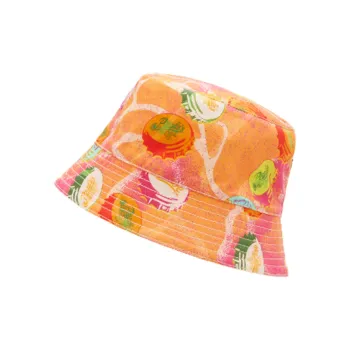 LOEWE Cotton Canvas Calfskin Bucket Hats Women's Orange