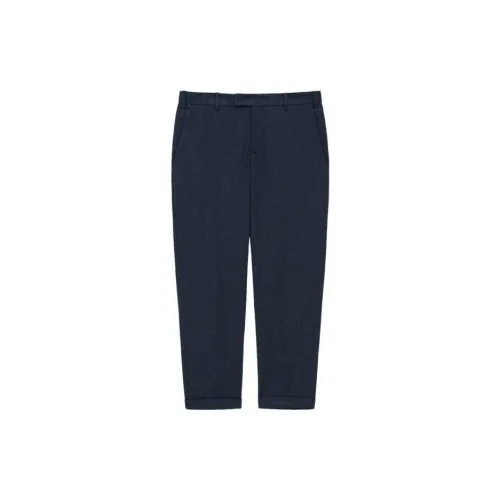 ICICLE Casual Pants Men Navy Blue Herringbone