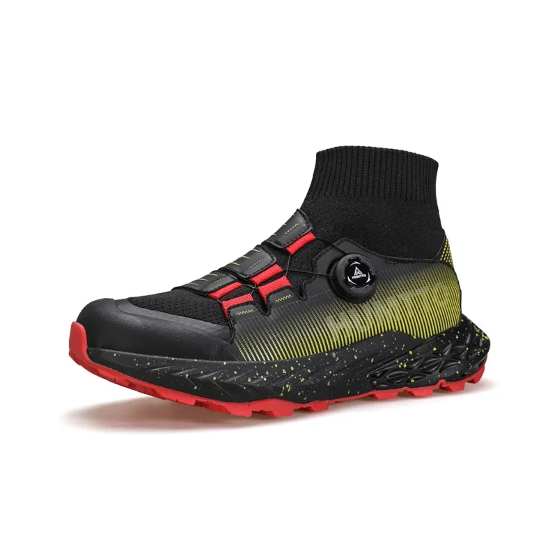 HUMTTO High Top Outdoor Shoes Men's Black Red-1