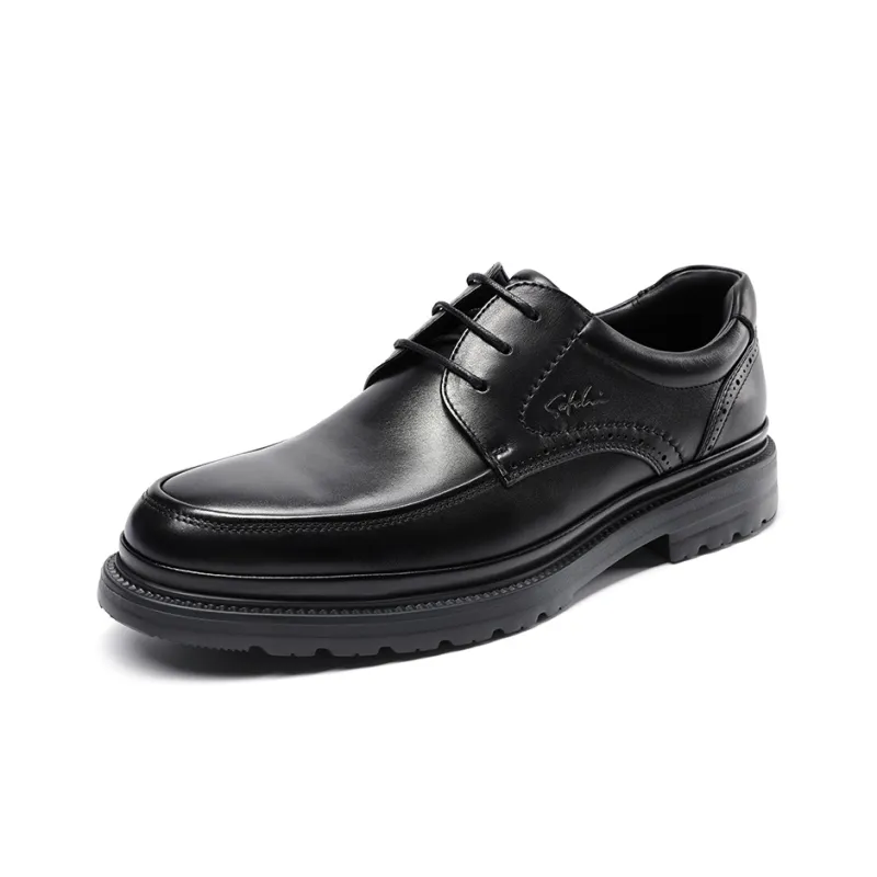 Satchi Business Leather Shoes Men's Black 4CM-1