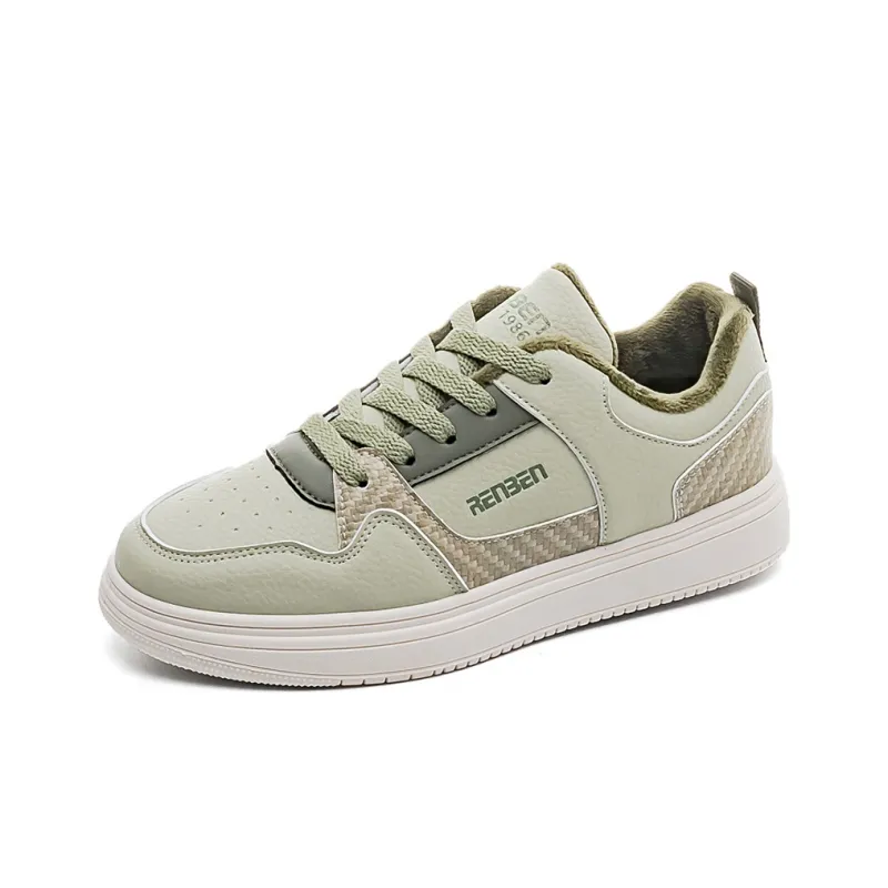RENBEN Warm Anti Slip And Wear Resistant Low Top Skateboard Shoes Women's Fresh Green-2