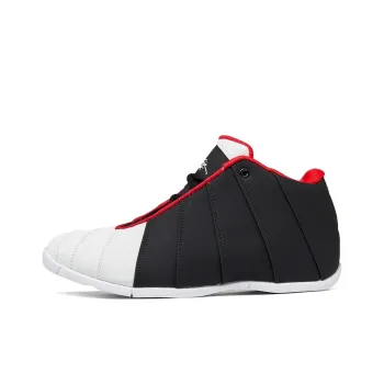 VOIT Walter Cushioning Coverage Abrasion Resistant Slip Resistant Mid Top Basketball Shoes Men's White Black