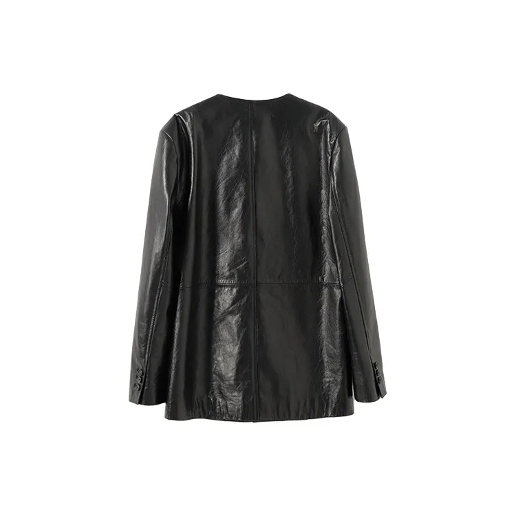 YUMOMO STAR Leather Jacket Women's Premium Black-1
