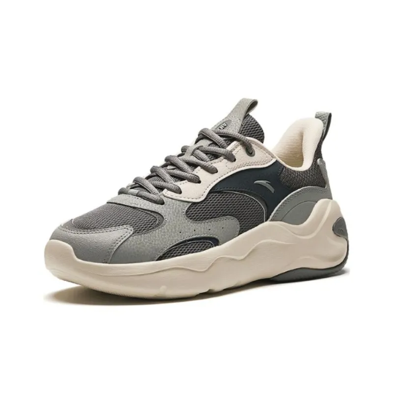 Anta Cushioning Wear-Resistant Low-Top Casual Shoes Men's Gray-1